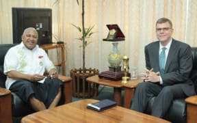Frank Bainimarama meeting with the Asian Development Bank Vice President Stephen Groff