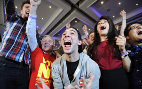 Pro-union supporters celebrate as Scottish independence referendum results.