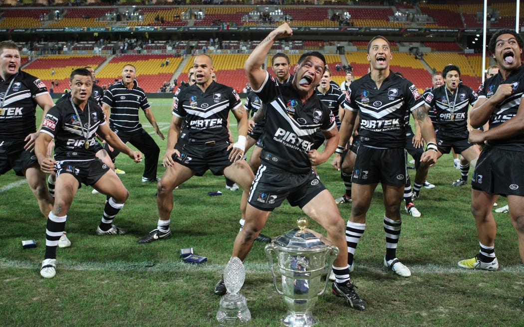 The Kiwis celebrate their victory in the 2008 World Cup.