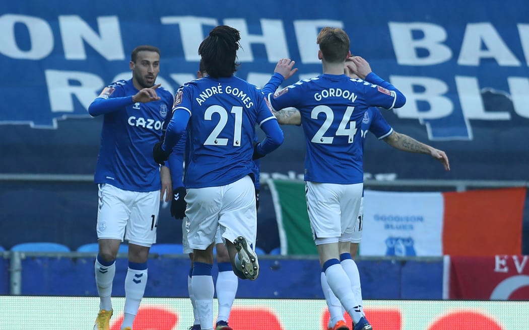 Everton celebrate a goal