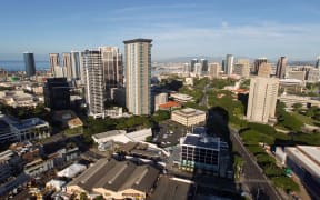 A morning view of the city of Honolulu, Hawaii on the morning a missile warning was sent out.