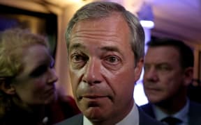 UK Independence Party (UKIP) leader Nigel Farage speaks to journalists at the Leave EU referendum party at Millbank Tower in central London.