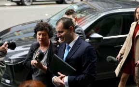 Jami-Lee Ross heads into the Wellington police station to make his complaint.