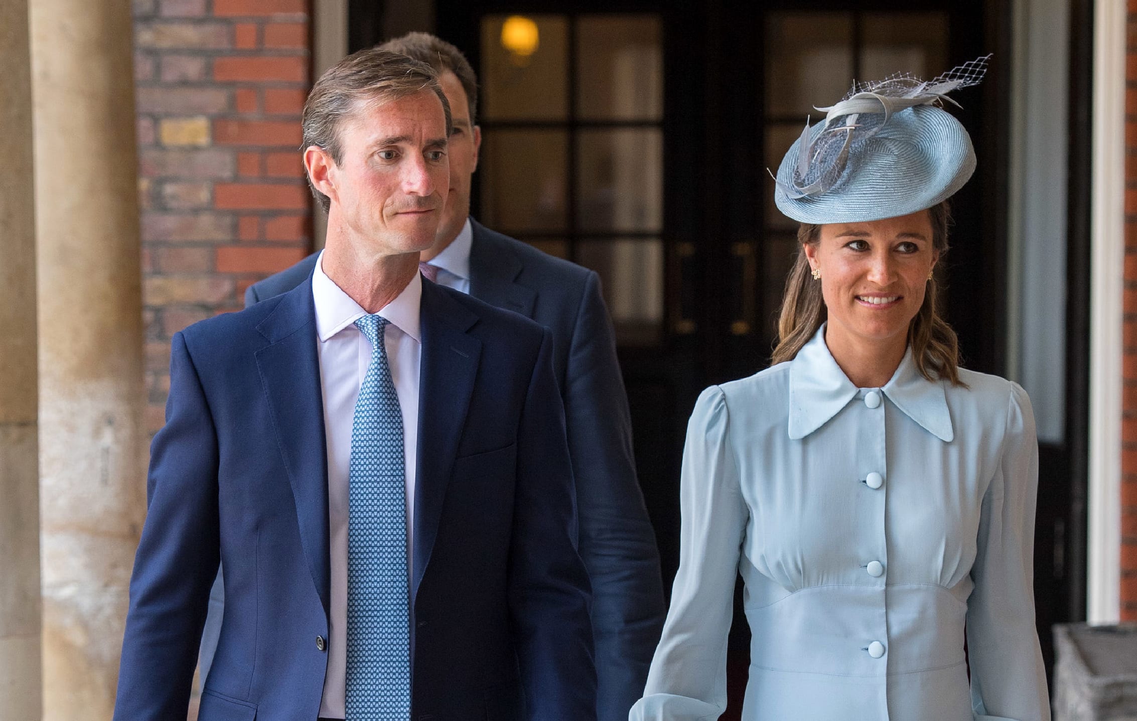 Pippa Middleton arrives with her husband James Matthews.