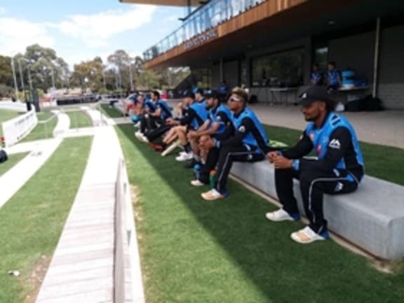 Charles Amini Junior and Norman Vanua (right) spent a week with the Adelaide Strikers.
