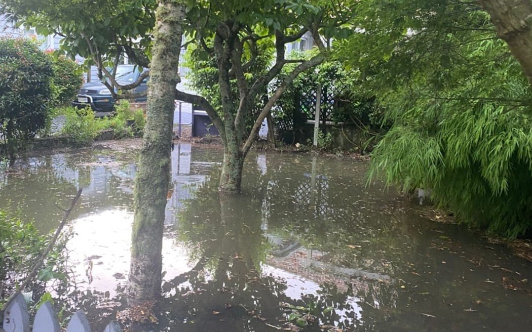 Flooding at a house in Sandringham, Auckland.