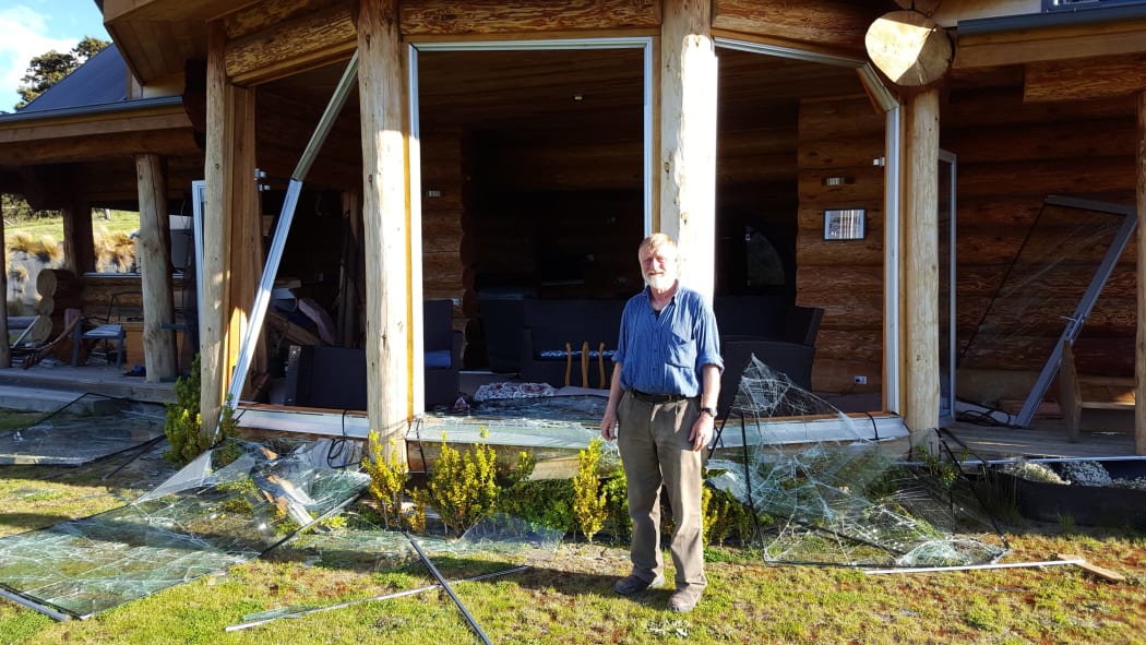 Don McIntosh in front of his condemned house in Mt Lyford.