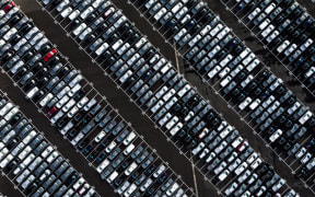 cars parked aerial view