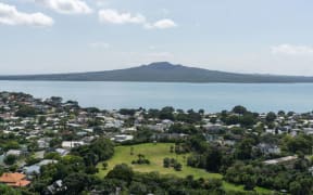 An image of Auckland looking out at Rangitoto Island