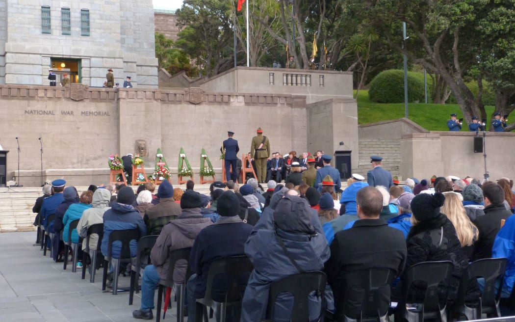The wreath laying ceremony at Pukeahu National War Memorial Park.