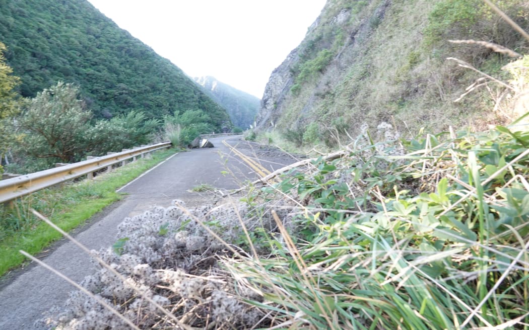 Inside Manawatu Gorge Road, access to which was closed in 2022.