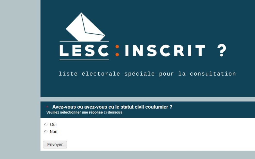 Online test for eligibility in New Caledonia independence referendum