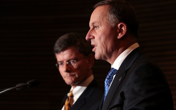 SIS Minister Chris Finlayson and Prime Minister John Key yesterday.