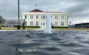 The water fountain outside the Masterton town hall.