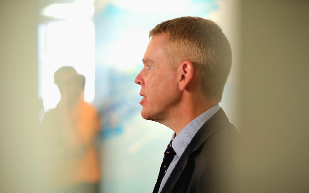 Prime Minister Chris Hipkins speaks to media after meeting business leaders in Auckland.