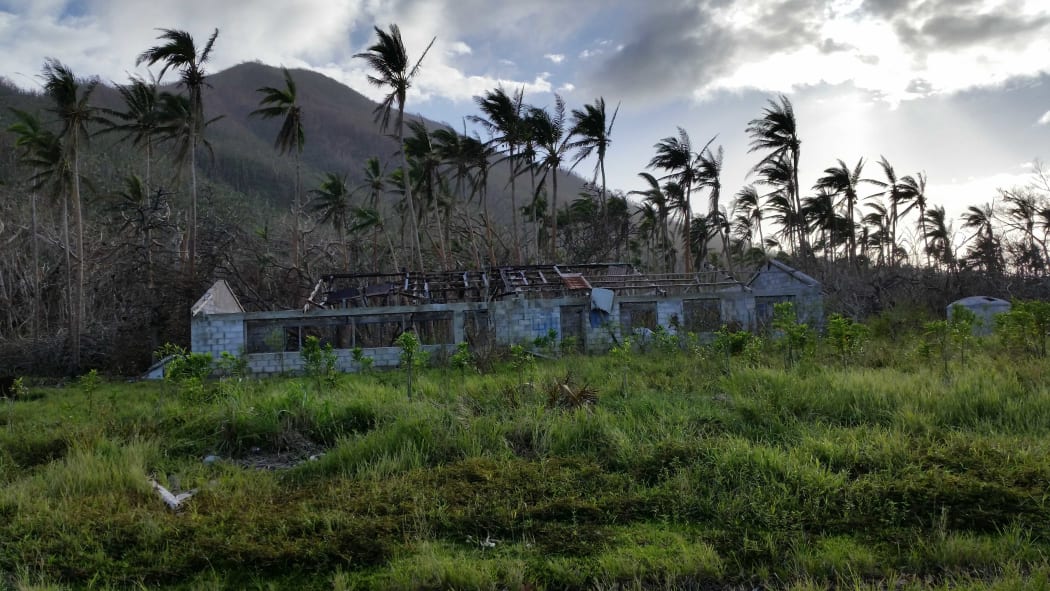 Shell-shock - Cyclone Pam didn't leave much on the roof of this school on Erromango Island.
