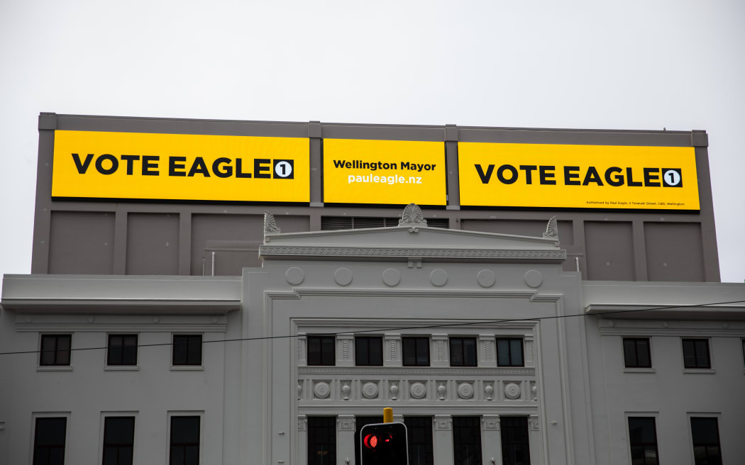 Paul Eagle billboard on The Embassy Theatre