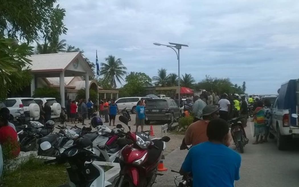 Crowds gather in Nauru