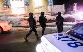 Security forces patrolling after the shooting in the Islamic Cultural Centre in Quebec City.