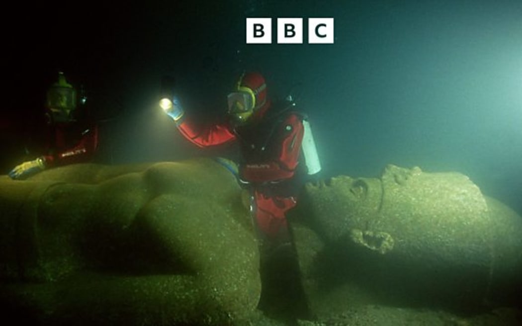 The pharaoh statue discovered off the coast of Egypt.