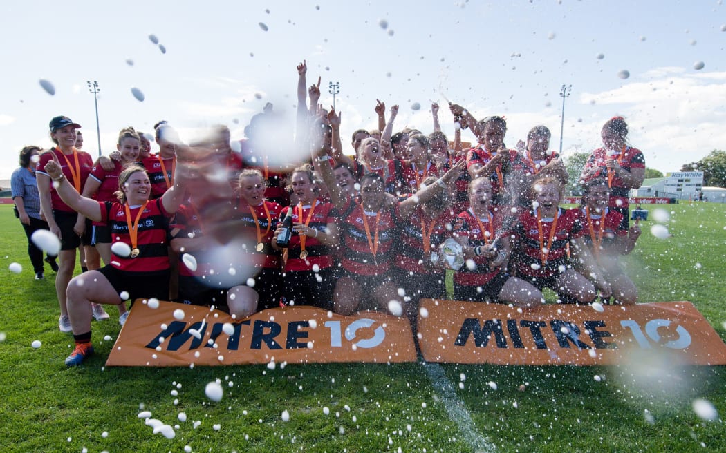 Canterbury celebrates winning  the Farah Palmer Cup Final vs Waikato, at Rugby Park, Christchurch, New Zealand, 31st October 2020.