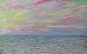 Claude Monet's 'Coucher de soleil à Pourvile, pleine mer