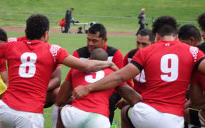 Tonga men's sevens coach Andy Katoa and his team debrief after losing the Oceania Championship final to Australia.