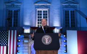 US President Joe Biden delivers a speech at the Royal Castle in Warsaw, Poland on 26 March 2022.