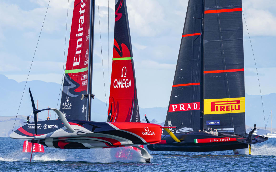 Team New Zealand and Luna Rossa in the America's Cup.
