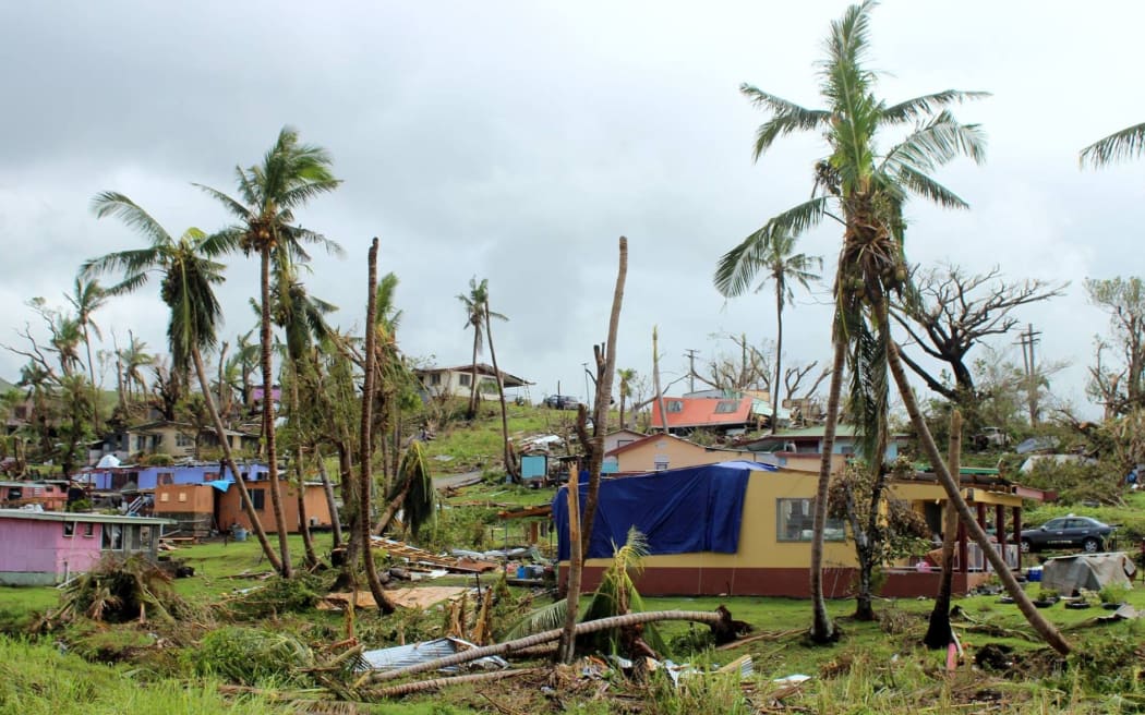 Damaged buildings in Rakiraki after Cyclone Winston hit Fiji.