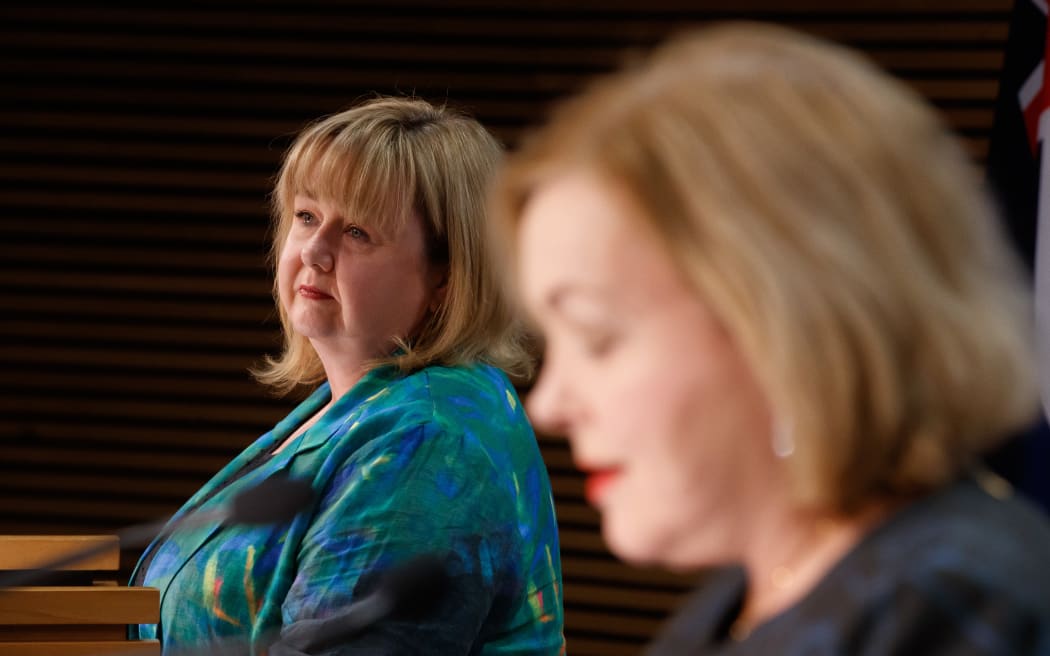 Housing Secretary Megan Woods and National Party leader Judith Collins.  The parties worked together on a bill to amend the Resource Management Act to make it easier to build houses.