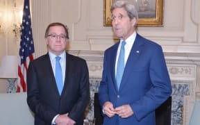 New Zealand Foreign Minister Murray McCully has met with US Secretary of State John Kerry (right).