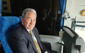 Winston Peters on board the New Zealand First campaign bus on Tuesday 13/10/2020.