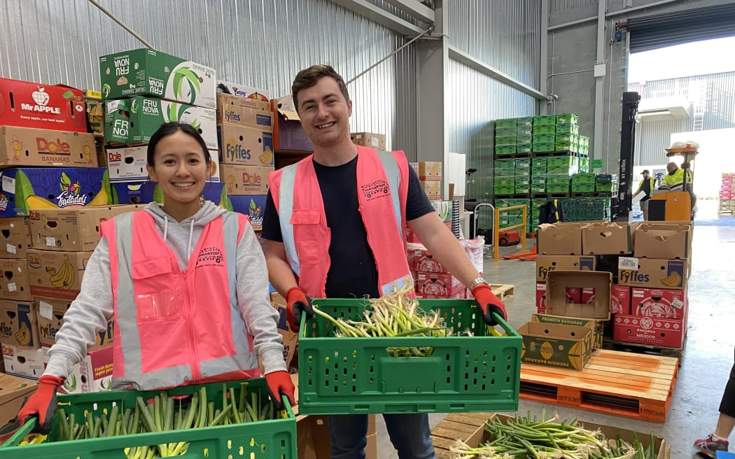 Product being packed by Kiwi Harvest before being sent out.