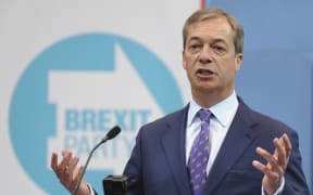 British MEP Nigel Farage speaks during the launch of the Brexit Party's European election campaign.