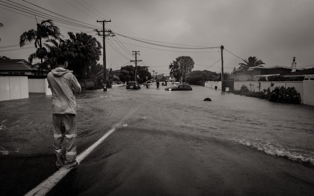 Milford cars on the North Shore were left floating in the water after a severe thunderstorm hit Auckland.