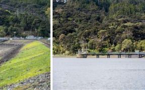 Lower Nihotupu Dam before and after