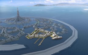 A floating city project design by The Seasteading Institute.