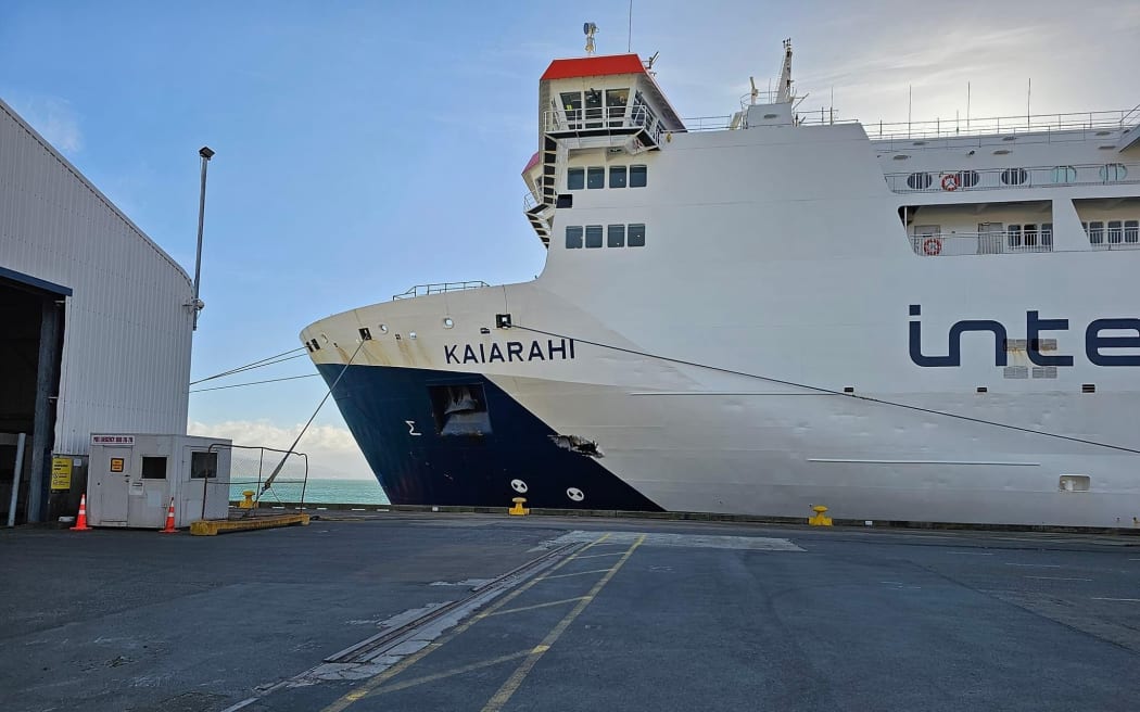 The Interislander ferry Kararahi was damaged as it berthed about 10pm on Sunday 12 November 2023.