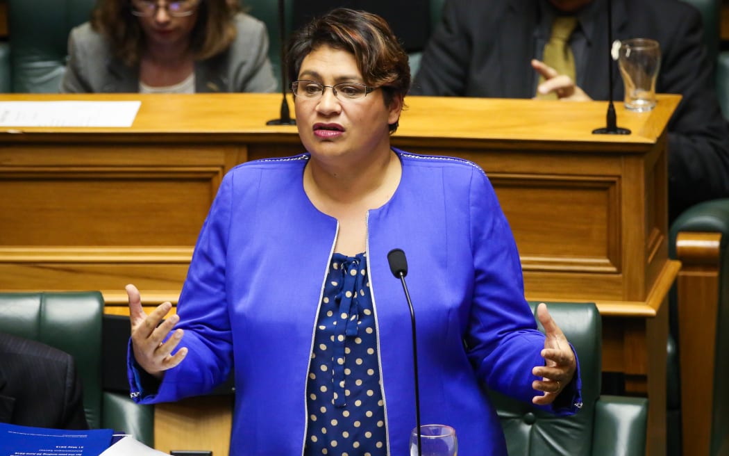 Metiria Turei giving her 2015 Budget Speech to the house, parliament.