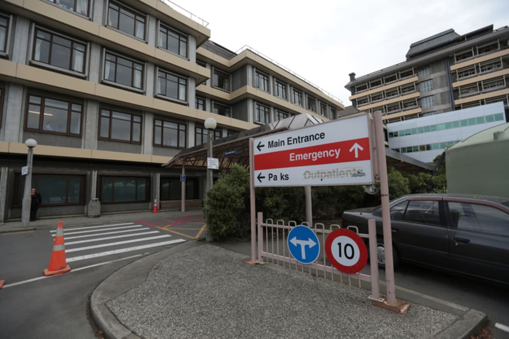 170414. Photo Diego Opatowski / RNZ. Christchurch Hospital main Entrance