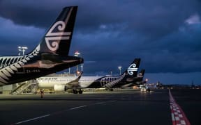 Air New Zealand planes parked up at Auckland Airport during the Covid-19 pandemic.