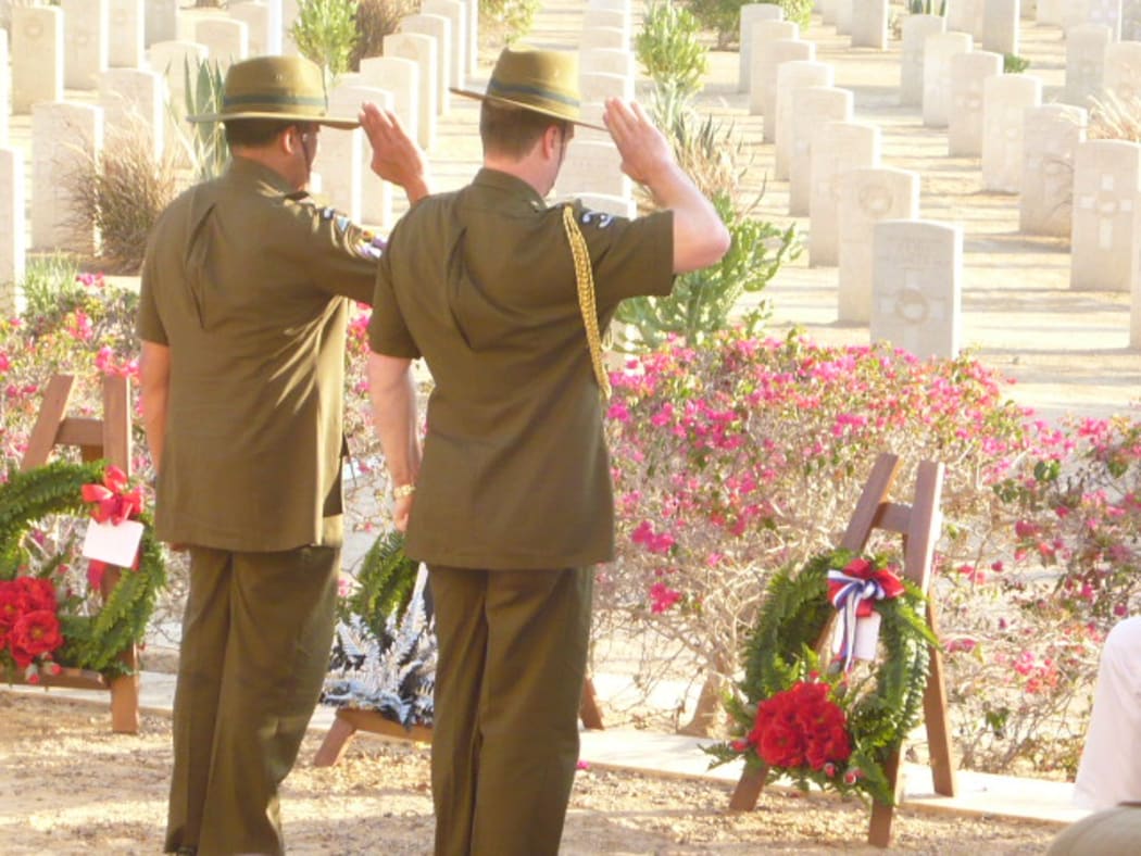 Laying a wreath at El Alamein.