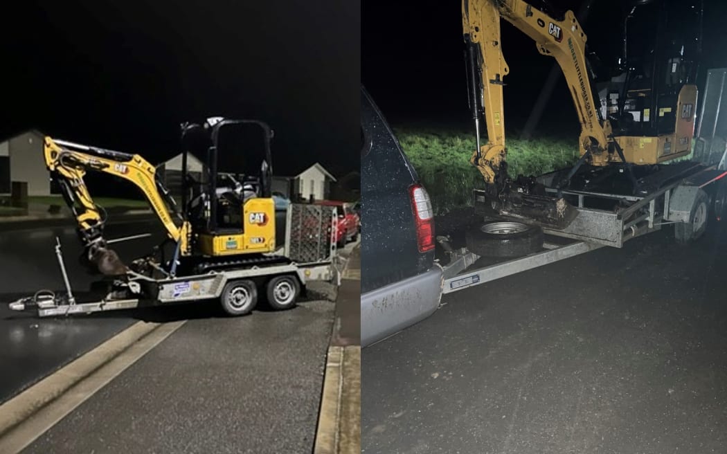 A digger recovered by police after a theft.