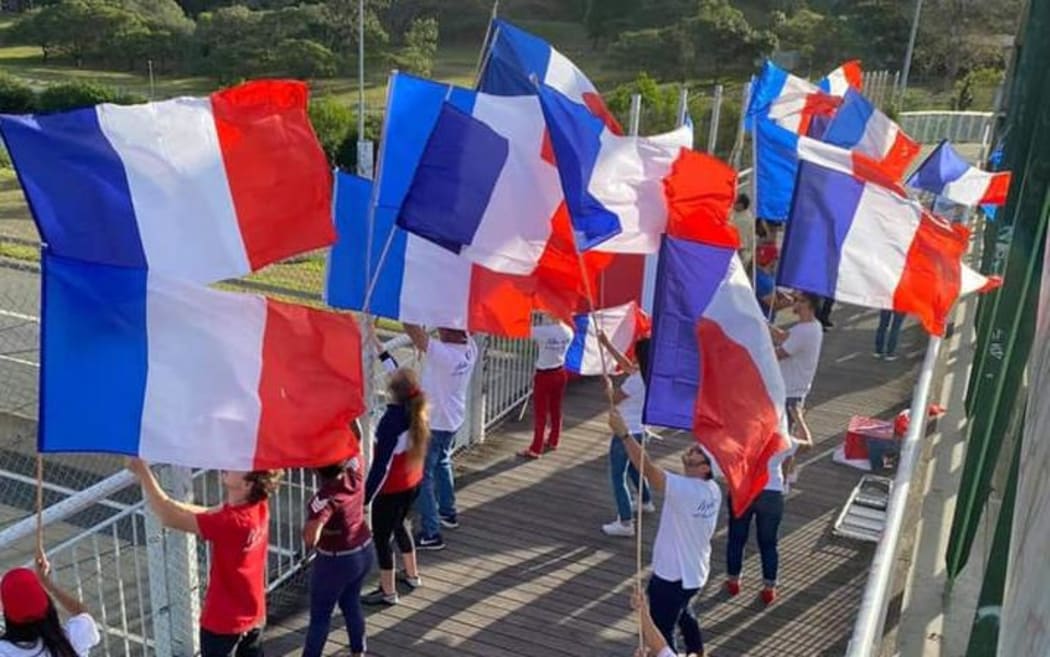 New Caledonia anti-independence supporters