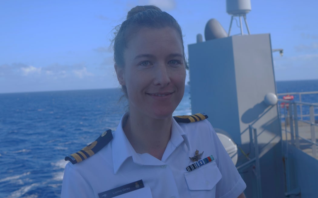Lieutenant Commander Lorna Gray aboard the HMNZS Otago