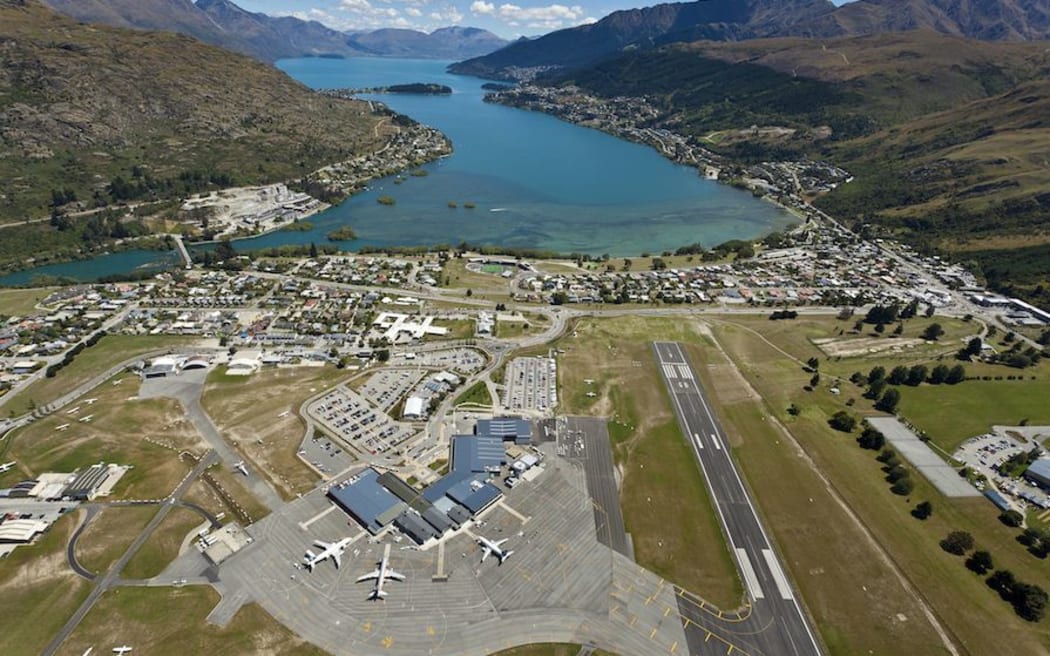 The approach to Queenstown Airport.