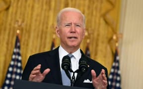 US President Joe Biden delivers remarks about the situation in Afghanistan in the East Room of the White House on August 16, 2021 in Washington,DC.