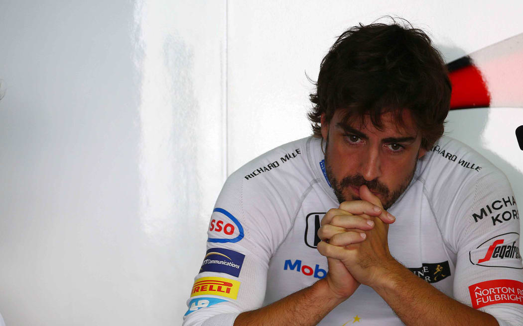 A frustrated Fernando Alonso.