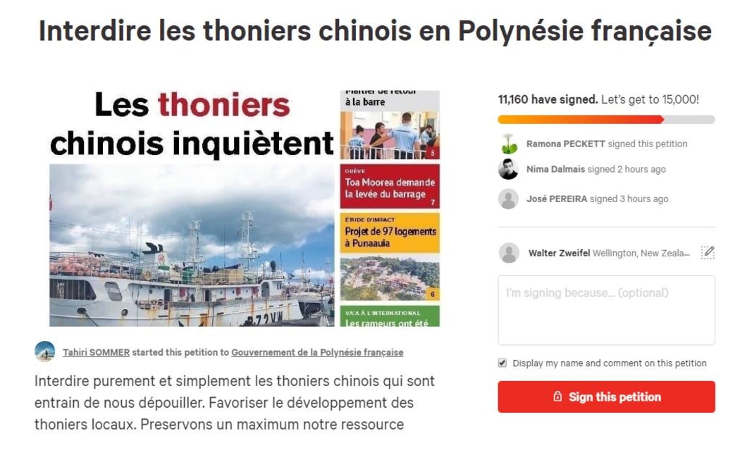 Online petition wants China's tuna boats banned from French Polynesian waters
